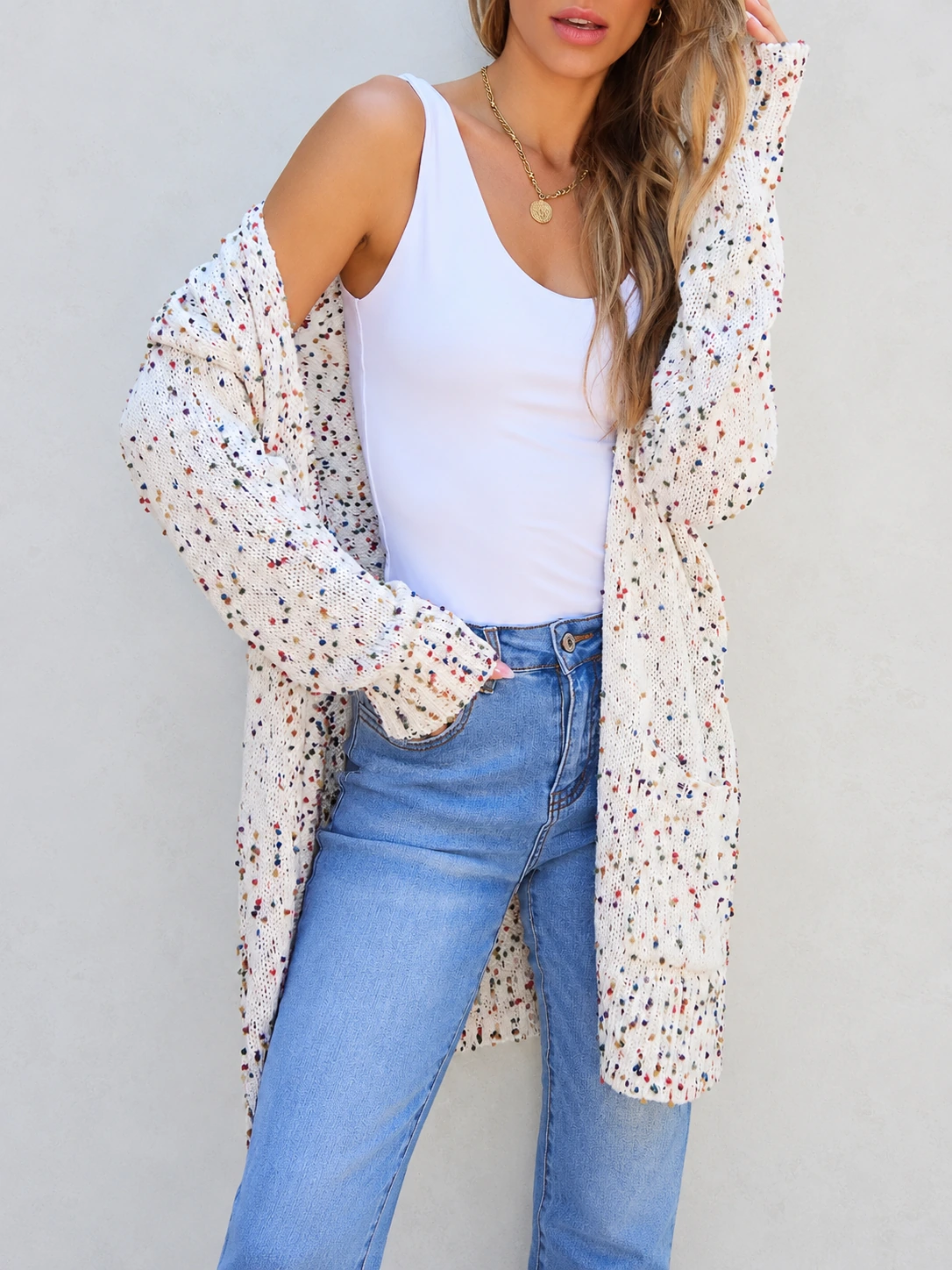 Open Front Long Sleeve Cardigan product photo