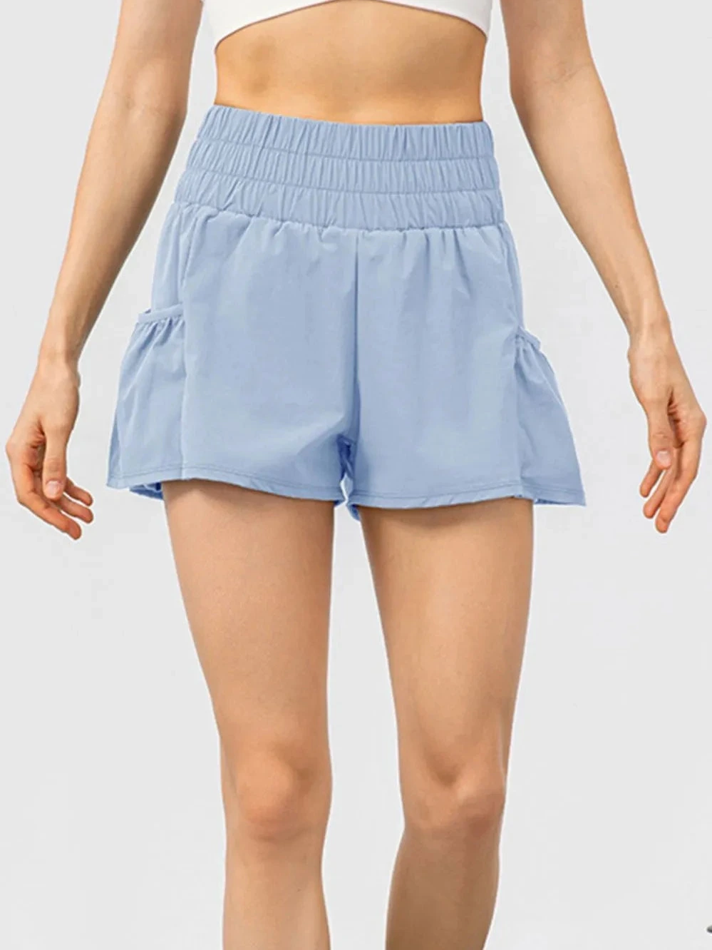 Elastic Waist Pocketed Active Shorts product photo